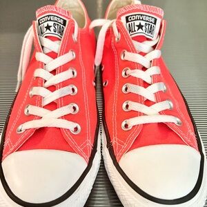 Converse Low Top Kids 6Y Womens 8.5 Neon Orange